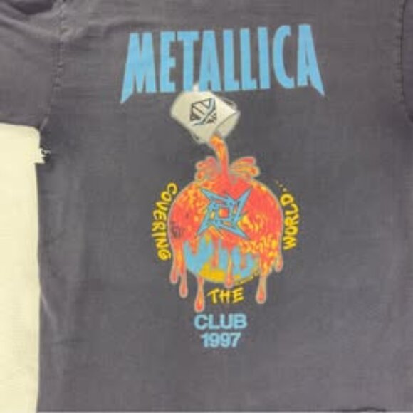 VTG Metallica Covering the World Club 1997 Giant Tag Men's Sz Large Distressed - Picture 4 of 10